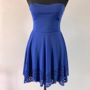 Women’s 6 degrees Blue Strapless Cutout mini dress size S